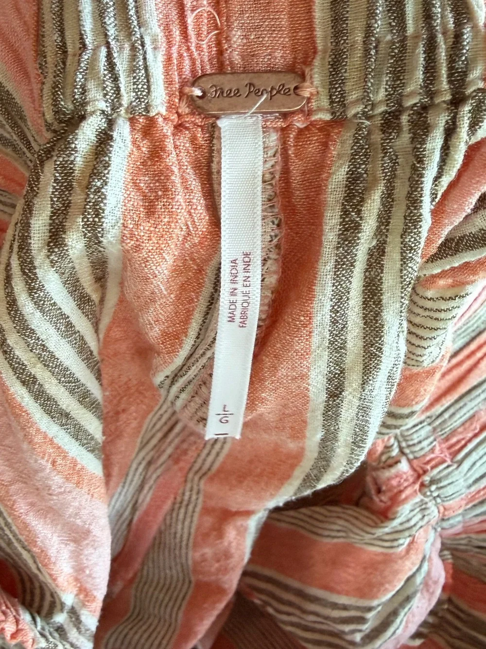 Free People Corfu striped cotton linen set, large, Canyon stripe